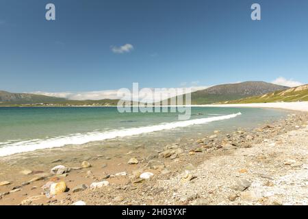 Aufnahme der Küste am Keel Beach auf Achill Island, County Mayo, Irland Stockfoto