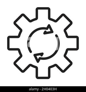 Update System Icon Vektor Getriebe und Pfeil Symbol für Grafik-Design, Logo, Website, Social Media, mobile App, ui-Abbildung Stock Vektor