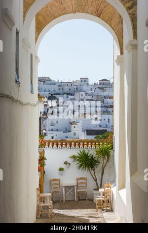 Vejer de la Frontera. Schöne Szene dieser weißen Stadt von Cáááiz in Andalusien, Spanien Stockfoto