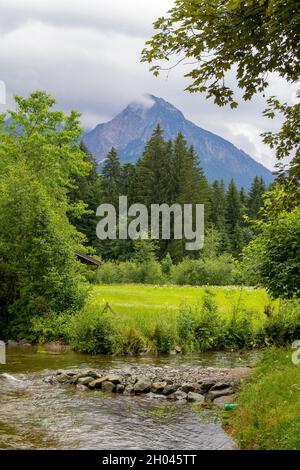 Landschaft um Fischen im Allgäu, einer Gemeinde im Landkreis Oberallgäu in Deutschland Stockfoto