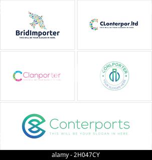 Farbenfroher Anfangsbuchstabe C Vogel Business Company Logo Design Stock Vektor