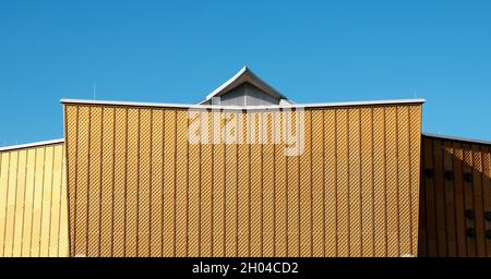 Berlin, 7. Oktober 2021, Fassade der Philharmonie, einem der renommiertesten Konzertsäle der Welt. Stockfoto