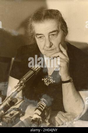 Israelische Politikerin und Premierministerin Golda Meir, 1970er Jahre Stockfoto