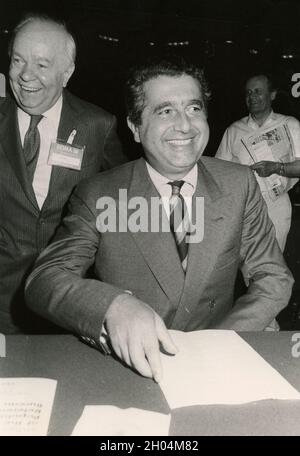 Italienischer Industrialist Carlo De Benedetti, 1980er Jahre Stockfoto