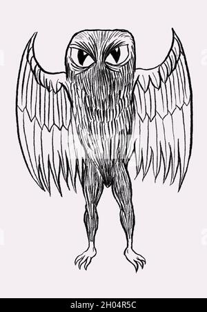 Die Mothman-Illustration Stockfoto