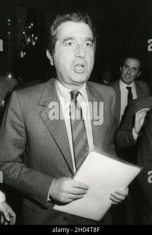 Italienischer Industrialist Carlo De Benedetti, 1980er Jahre Stockfoto