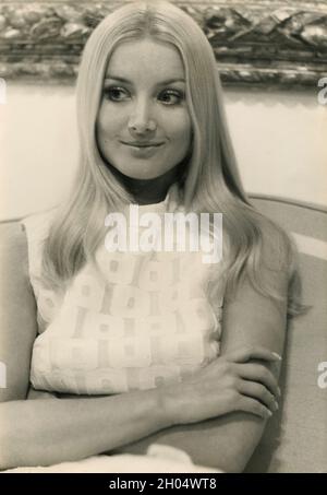 Deutsch-amerikanische Schauspielerin Barbara Bouchet, Italien 1972 Stockfoto