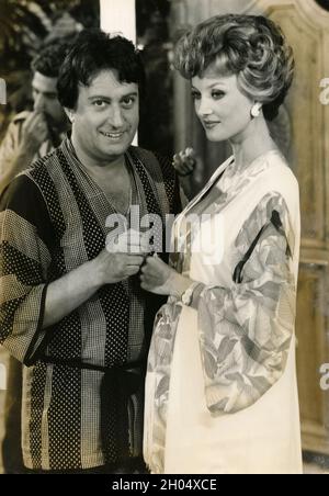 Der italienische Schauspieler Alberto Lionello und die deutsch-amerikanische Schauspielerin Barbara Bouchet, 1970er Jahre Stockfoto