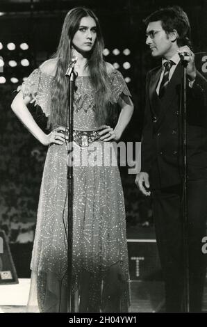 Die amerikanische Schauspielerin Romina Power und die italienische Sängerin Albano, 1980er Jahre Stockfoto