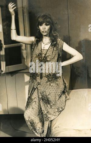 Die französische Sängerin und TV-Moderatorin Amanda Lear, 1970er Jahre Stockfoto