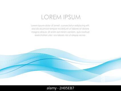 Abstrakter Nahtloser Hintergrund Mit Blauen Welligen Linien Und Textabstand, Vektorgrafik. Stock Vektor