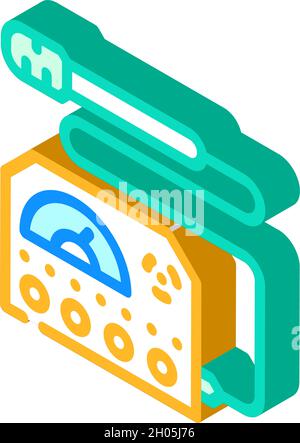 Abbildung des isometrischen Symbolvektors des elektromagnetischen Wellenmessers Stock Vektor