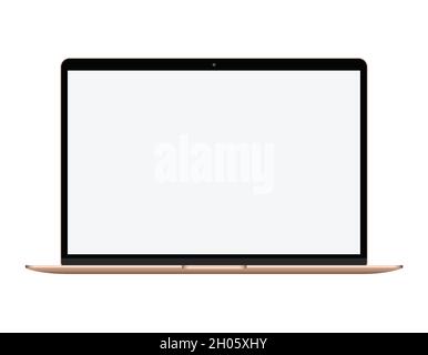 Modernes neues Modell macbook Gold Notebook, flaches Design Laptop Vektor Stock Illustration Stock Vektor