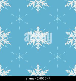 Vektor nahtloses Muster mit Schneeflocken. Dekoratives Winterdesign. Stock Vektor