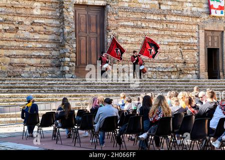 Montepulciano Toskana Italien. Bravio delle botti Traditionelles Festival Stockfoto