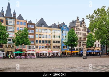 Dies ist das historische Zentrum von Köln - Alter Markt Platz 16. Mai 2013 in Köln, Deutschland. Stockfoto