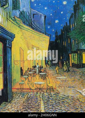 Vincent van Gogh Café Terrasse bei Nacht (1888). Stockfoto