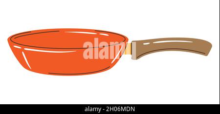 Abbildung der Pfanne. Stilisierte Küche und Restaurant Utensil. Stock Vektor