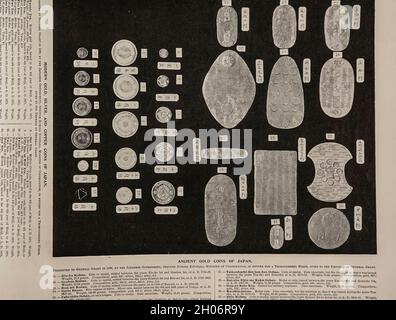 Alte Goldmünzen Japans aus dem amerikanischen Bürgerkrieg Buch und Grant Album : 'Art Immortelles' : Eine Mappe aus Halbton-Reproduktionen von seltenen und teuren Fotografien, die die Erinnerung an General Ulysses S. Grant verewigen sollen und Szenen und Vorfälle im Zusammenhang mit dem Bürgerkrieg darstellen, veröffentlicht in Boston und New York von W. H. Allen im Jahr 1894 Stockfoto