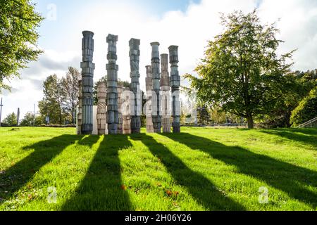 Heritage, eine Skulptur in Glenrothes von David Harding Stockfoto