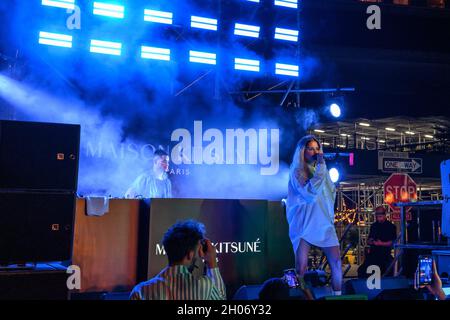 Tommy Genesis tritt auf dem Afterpay / Maison Kitsune Music Festival während der New York Fashion Week auf. Die erste persönlich in New York Fashion Week seit dem Beginn der Covid-19 Pandemie. September 2021 Stockfoto