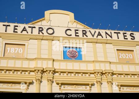 Teatro Cervantes - Cervantes Theater, 150 Jahre , Malaga, Spanien. Stockfoto