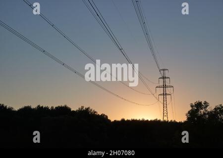 Stromleitungen Stockfoto