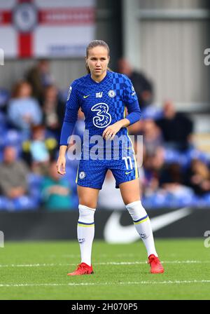 Kington upon Thames, England, 10. Oktober 2021. Guro Reitan von Chelsea während des Spiels der FA Women’s Super League in Kingsmeadow, Kington upon Thames. Bildnachweis sollte lauten: David Klein / Sportimage Stockfoto