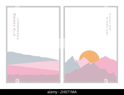 Abstraktes Poster zur Berglandschaft. Vektorgrafik. Poster Stock Vektor