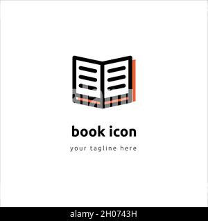 Book Icon Vektor Illustration isoliert auf weißem Hintergrund, gut für die Bibliothek, Buchhandlung App Stock Vektor