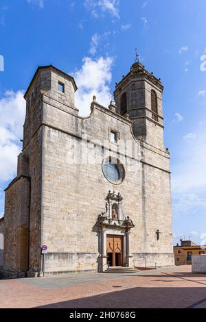 Llagostera, Kirche Sant Feliu de Llagostera. Stockfoto