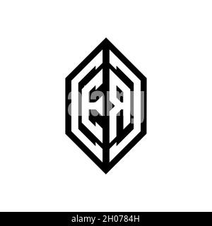ER-Logo mit geometrischer Form Vektor Monogramm Design-Vorlage auf weißem Hintergrund isoliert Stock Vektor