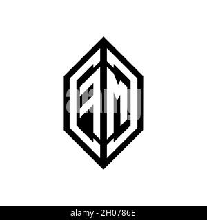 FM-Logo mit geometrischer Form Vektor Monogramm Design-Vorlage isoliert auf weißem Hintergrund Stock Vektor