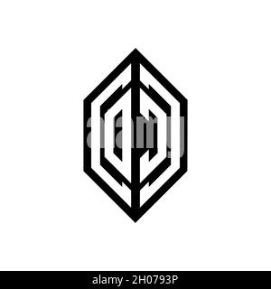 OC-Logo mit geometrischer Form Vektor Monogramm Design-Vorlage isoliert auf weißem Hintergrund Stock Vektor
