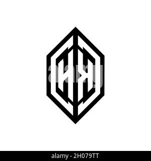 HK-Logo mit geometrischer Form Vektor Monogramm Design-Vorlage auf weißem Hintergrund isoliert Stock Vektor