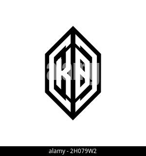 KB-Logo mit geometrischer Form Vektor Monogramm Design-Vorlage auf weißem Hintergrund isoliert Stock Vektor