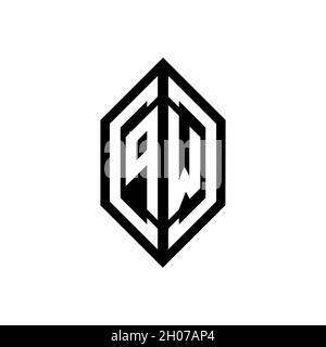 PW-Logo mit geometrischer Form Vektor Monogramm Design-Vorlage isoliert auf weißem Hintergrund Stock Vektor