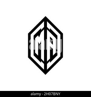 MA-Logo mit geometrischer Form Vektor Monogramm Design-Vorlage isoliert auf weißem Hintergrund Stock Vektor