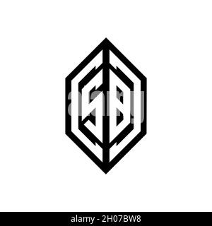 SB-Logo mit geometrischer Form Vektor Monogramm Design-Vorlage isoliert auf weißem Hintergrund Stock Vektor