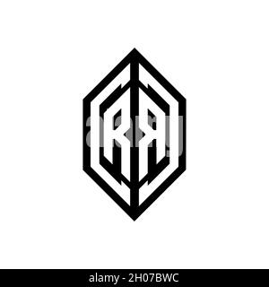 RR-Logo mit geometrischer Form Vektor-Monogramm-Design-Vorlage isoliert auf weißem Hintergrund Stock Vektor