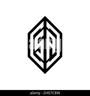 SA-Logo mit geometrischer Form Vektor Monogramm Design-Vorlage isoliert auf weißem Hintergrund Stock Vektor