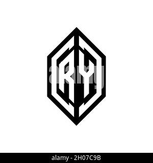 RY-Logo mit geometrischer Form Vektor Monogramm Design-Vorlage auf weißem Hintergrund isoliert Stock Vektor