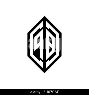 PB-Logo mit geometrischer Form Vektor Monogramm Design-Vorlage isoliert auf weißem Hintergrund Stock Vektor