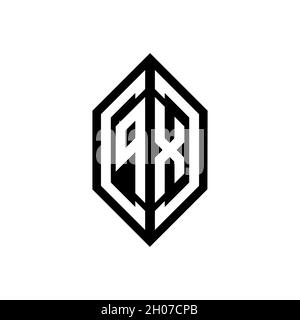 PX-Logo mit geometrischer Form Vektor Monogramm Design-Vorlage isoliert auf weißem Hintergrund Stock Vektor