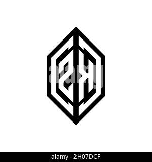 ZK-Logo mit geometrischer Form Vektor Monogramm Design-Vorlage isoliert auf weißem Hintergrund Stock Vektor