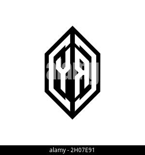 YR-Logo mit geometrischer Form Vektor Monogramm Design-Vorlage auf weißem Hintergrund isoliert Stock Vektor