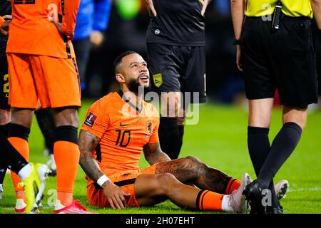ROTTERDAM, NIEDERLANDE - 11. OKTOBER: Memphis Depay of the Netherlands während des FIFA World Cup Qualifier Spiels 2022 zwischen den Niederlanden und Gibraltar im Stadion Feijenoord am 11. Oktober 2021 in Rotterdam, Niederlande (Foto: Geert van Erven/Orange Picters) Stockfoto