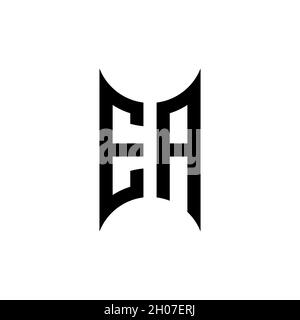 EA Monogram – Vorlage im geometrischen Formstil. Monogram Initial Design Vector auf isoliertem Hintergrund Stock Vektor