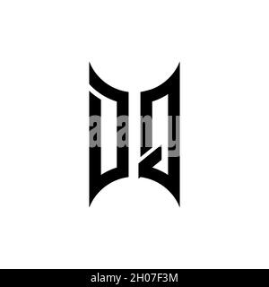 DQ Monogram – Vorlage für geometrische Formen. Monogram Initial Design Vector auf isoliertem Hintergrund Stock Vektor