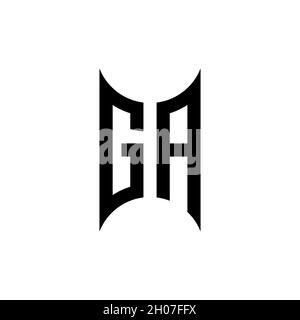 GA Monogram – Vorlage für geometrische Formen. Monogram Initial Design Vector auf isoliertem Hintergrund Stock Vektor